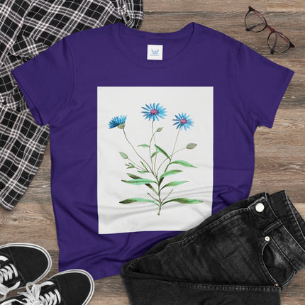 Blue Strawflower by Anselmus Boëtius de Boodt Women's Midweight Cotton Tee