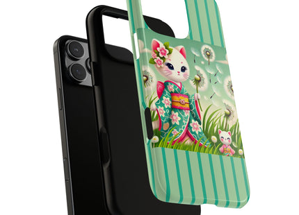 Geisha Kitten and the Dandelion Phone Cases