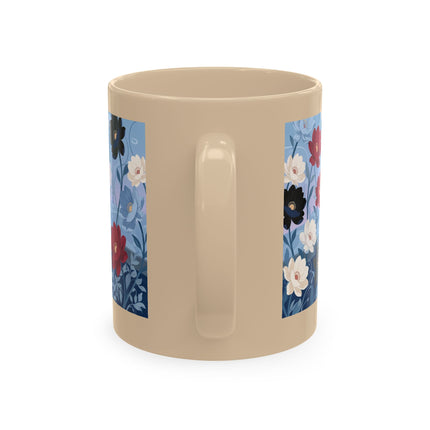 💌🌺 The Lady Of The Scattered Love Letters Ceramic Mug – Art Deco Romantic Elegance