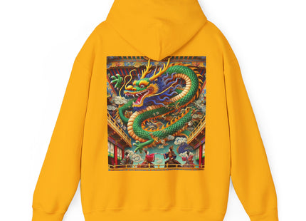 Tibetan Dragon Over Kabuki Duel – Heavy Blend™ Hooded Sweatshirt