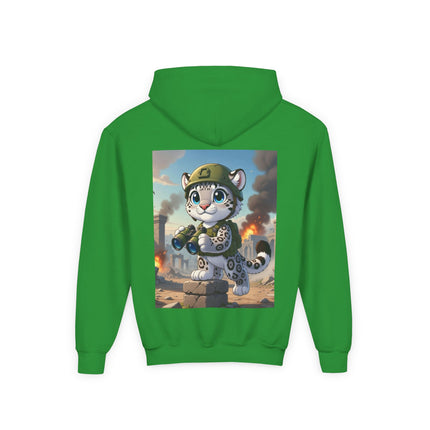 Snow Leopard Lookout Youth Hooded Sweatshirt – Adventure, Curiosity & Fearless Style