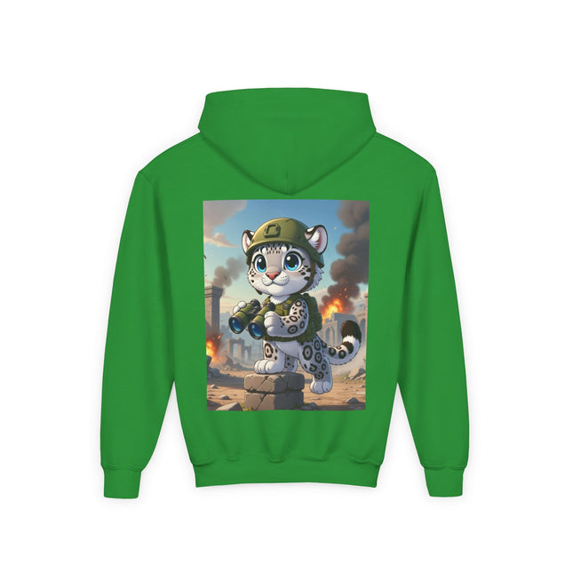 Snow Leopard Lookout Youth Hooded Sweatshirt – Adventure, Curiosity & Fearless Style