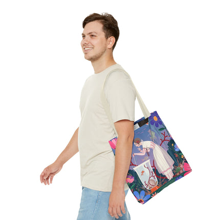 🐠🌸 The Lady Of The Enchanted Aquarium Tote Bag – Art Deco Garden Fantasy