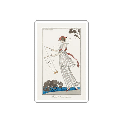 Robe de linon imprimé (Printed linen dress) by George Barbier Die-Cut Stickers (5 Sizes)