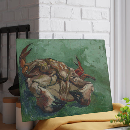 Crab on its Back by Vincent Van Gogh Glass Cutting Board