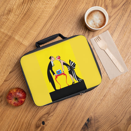 A Moment of Elegance: A Passionate Embrace Amidst Golden Splendor Lunch Bag