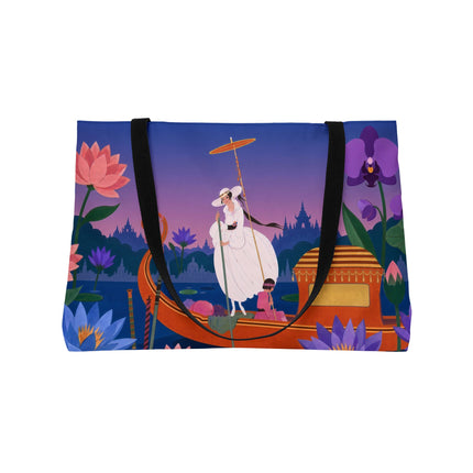 🪷🛶 The Lady Of The Lotus Lake Weekender Tote Bag – Art Deco Garden Voyage