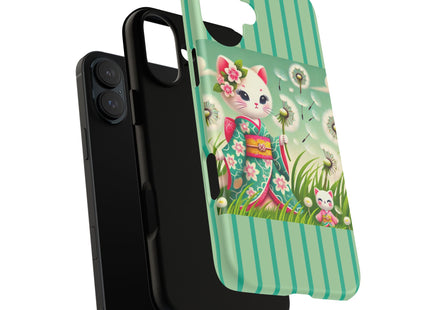 Geisha Kitten and the Dandelion Phone Cases