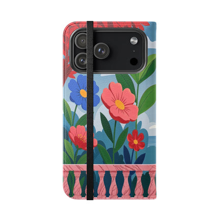 🌺🎭 The Grand Garden Courtship Flip Case – Art Deco Floral Romance