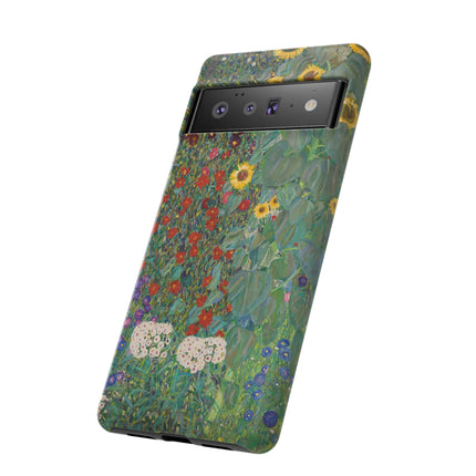 Farm Garden with Sunflowers by Gustav Klimt Phone Cases