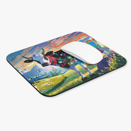 Cyber Glitch Cow Mouse Pad, Rectangle
