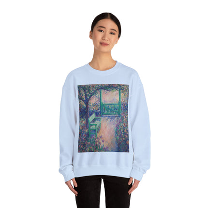 The Artist’s Garden (The Green Chair) by Theodore Earl Butler Heavy Blend™ Crewneck Sweatshirt