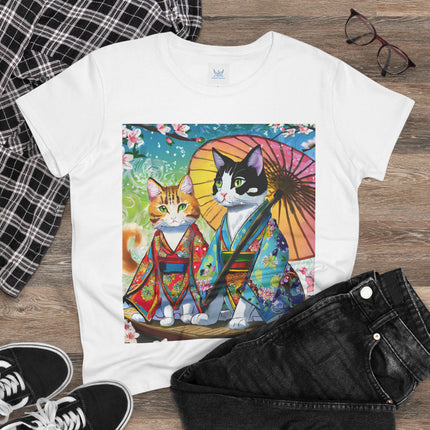 Kimono Kitties Cotton Tee