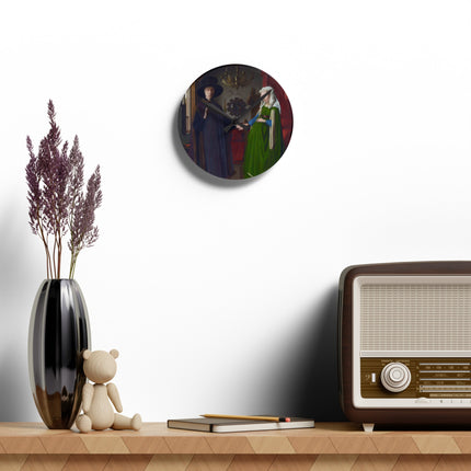 Arnolfini Portrait by Jan Van Eyck Acrylic Wall Clock, Round and Square
