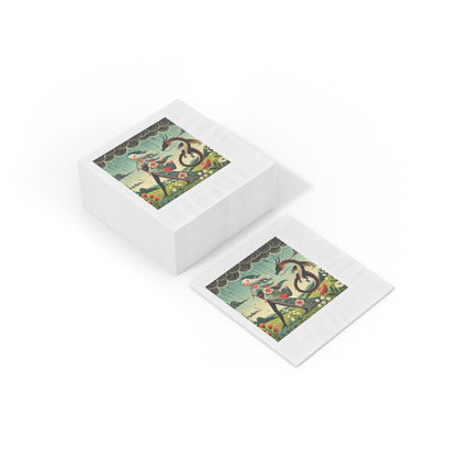 The Dragon Fairy’s Stride White Coined Napkins