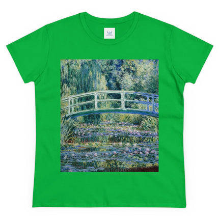 Water Lilies and Japanese Bridge by Claude Monet Women's Midweight Cotton Tee