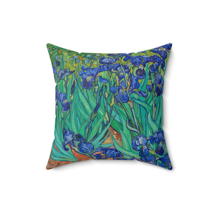 Irises by Vincent Van Gogh Spun Polyester Square Pillow
