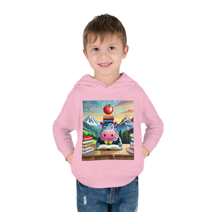 Hippos Hit the Books Toddler Pullover Fleece Hoodie