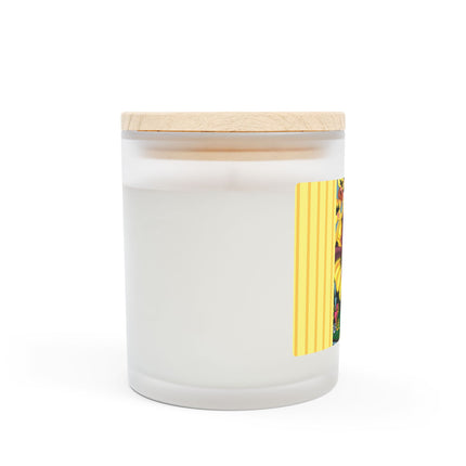 Enchanted Pansy Elegance Frosted Glass Candle, 11oz