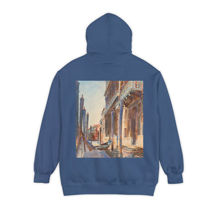 Gondola Moorings on the Grand Canal by John Singer Sargent Unisex Garment-Dyed Hoodie