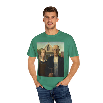 American Gothic by Grant Wood Unisex Garment-Dyed T-shirt