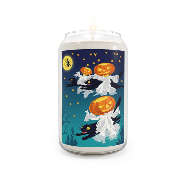 🐈‍⬛🎃 The Flying Black Cats Of Halloween Scented Soy Candle – Whimsical Storybook Charm