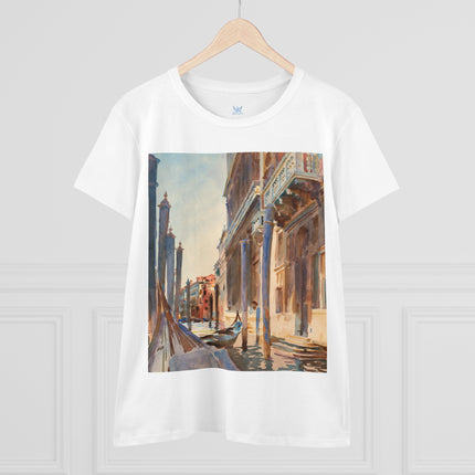 Gondola Moorings on the Grand Canal by John Singer Sargent Women's Midweight Cotton Tee