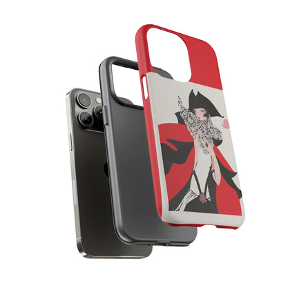 Crimson Masquerade Phone Case – Dramatic Grace & Bold Elegance