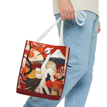 Crane at an Autumn Vineyard Tote Bag (AOP)