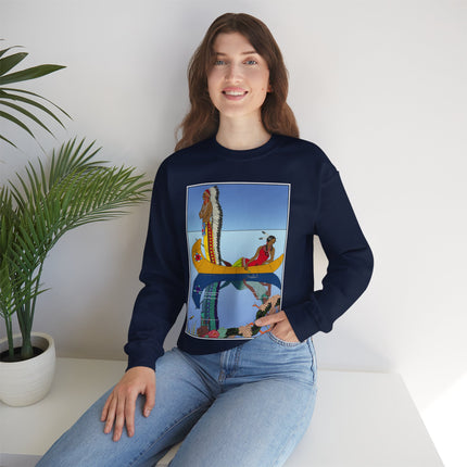 Le long du Missouri (Indian couple on the Missouri River) by George Barbier Heavy Blend™ Crewneck Sweatshirt