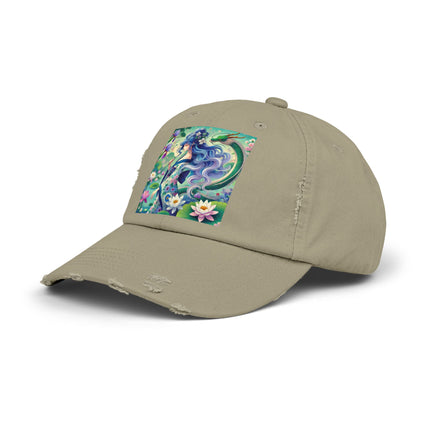 Fairy of the Koi Pond Unisex Distressed Cap