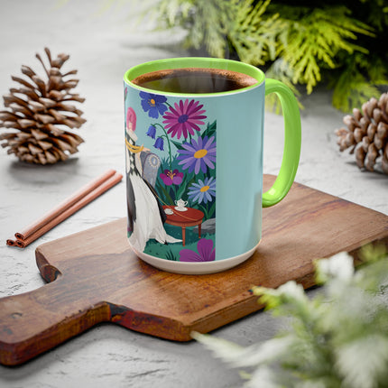 The Lady Of The Garden Tea Colorful Mugs – Art Deco Floral Elegance