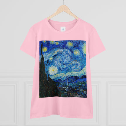 The Starry Night by Vincent Van Gogh Women's Midweight Cotton Tee