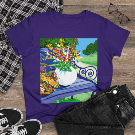 Blooming Harmony Women's Midweight Cotton Tee