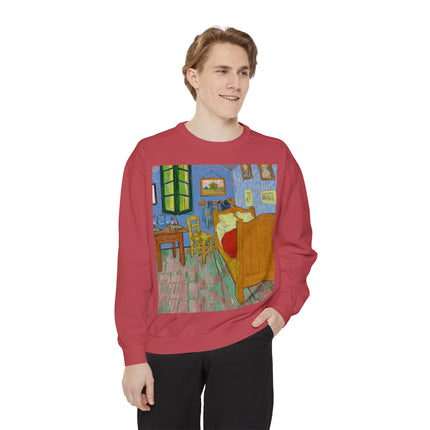 The Bedroom by Vincent van Gogh Unisex Garment-Dyed Sweatshirt