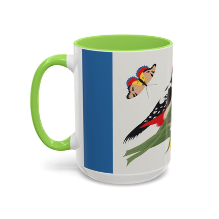 Woodpecker & Tulip Colorful Mugs – Vibrant Spring & Bold Beauty