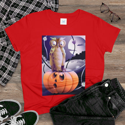The Startled Pumpkin Women's Midweight Cotton Tee