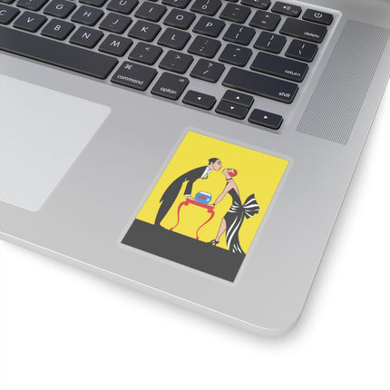 A Moment of Elegance: A Passionate Embrace Amidst Golden Splendor Kiss-Cut Stickers (4 Stickers)