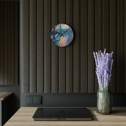 The Artist’s Garden Acrylic Wall Clock, Round and Square