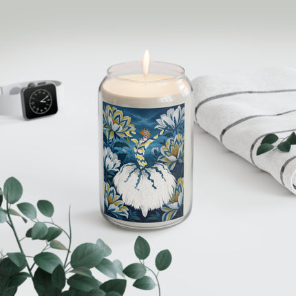 🌼💙 The Lady Of The Moonlit Daisy Garden Scented Soy Candle – Art Deco Floral Fantasy