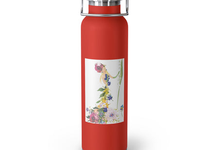 Blooming Splendor: A Floral Transformation Copper Vacuum Insulated Bottle, 22oz