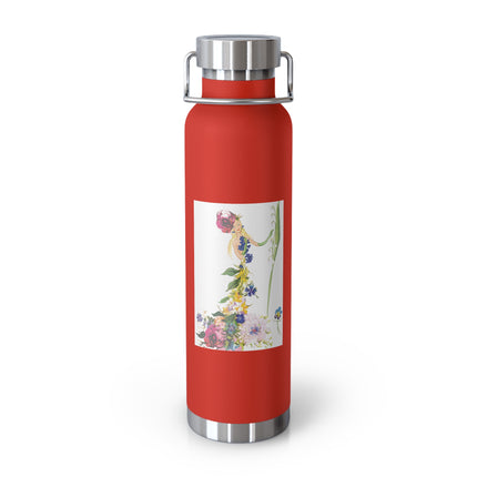 Blooming Splendor: A Floral Transformation Copper Vacuum Insulated Bottle, 22oz