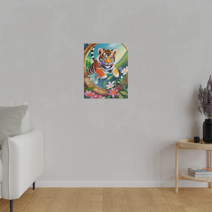 Majestic Tiger Cub Matte Canvas, Stretched, 0.75"