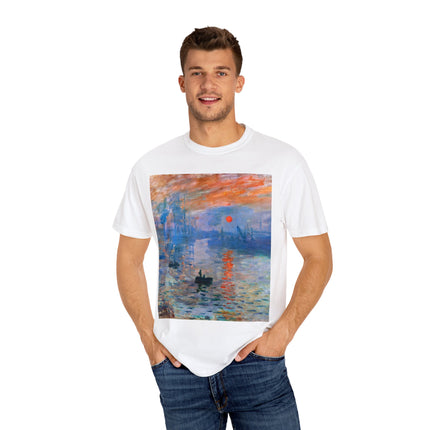 Sunrise by Claude Monet Unisex Garment-Dyed T-shirt