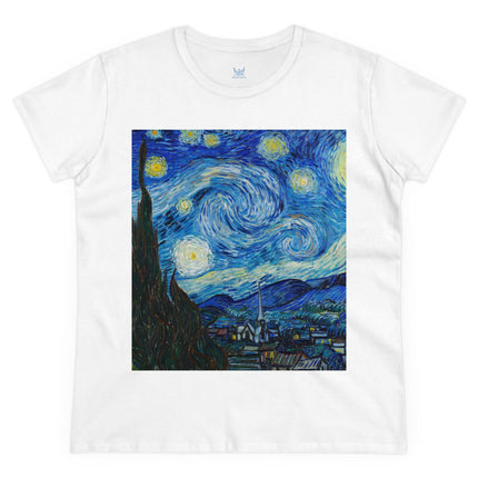 The Starry Night by Vincent Van Gogh Women's Midweight Cotton Tee
