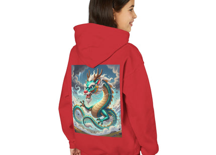 Tibetan Dragon in Battle Youth Heavy Blend Hooded Sweatshirt