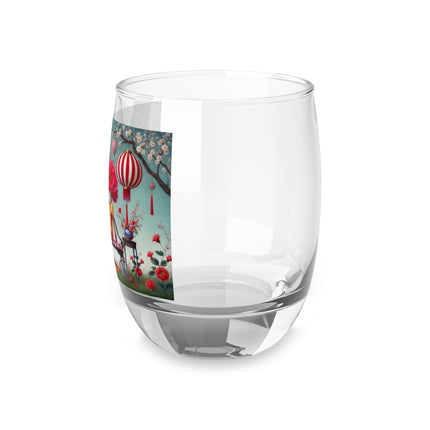 Reading In A Painted Garden Whiskey Glass