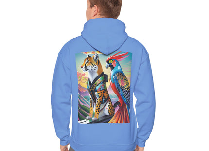 Cheetah and Parrot Cybernetic Duet – Heavy Blend™ Hooded Sweatshirt