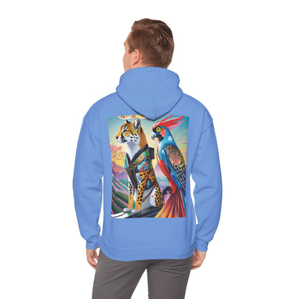 Cheetah and Parrot Cybernetic Duet – Heavy Blend™ Hooded Sweatshirt