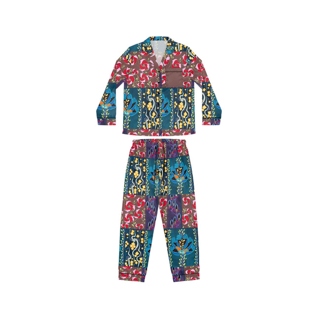 Floral Pattern by Emile-Alain Séguy Women's Satin Pajamas (AOP)
